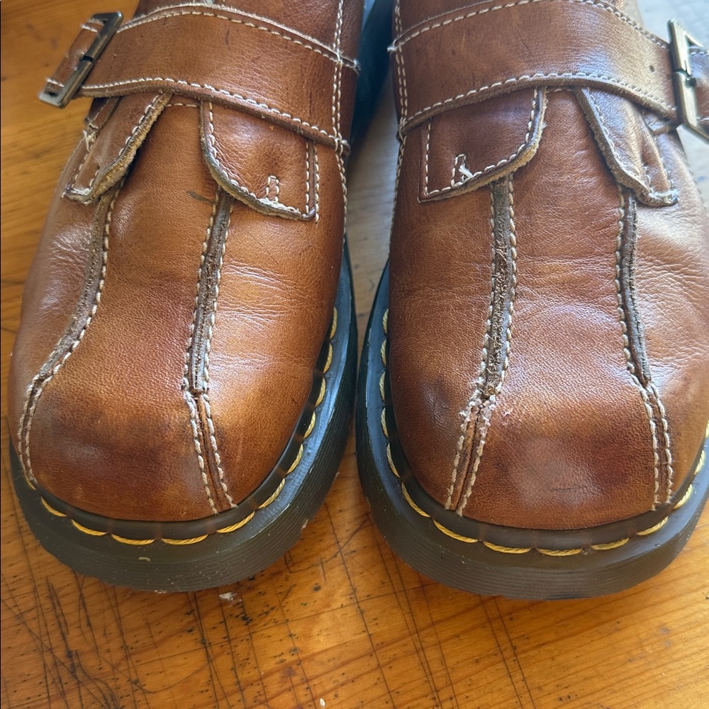 Dr. Martens Brown Leather Buckle Mary Jane Shoes - Picture 5 of 16